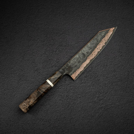 Hatsukokoro x Nigara Yorokobi SLD 銅大馬士革 K-tip Gyuto 210mm 樺木手柄