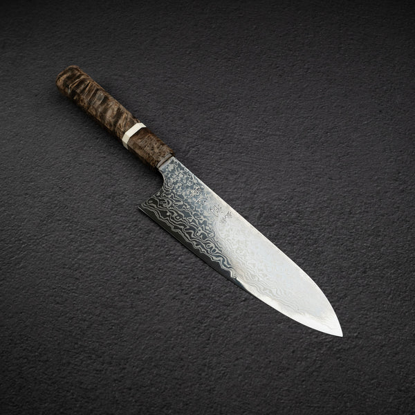 初心 銀河 ATS34 大馬士革 三德刀 180mm