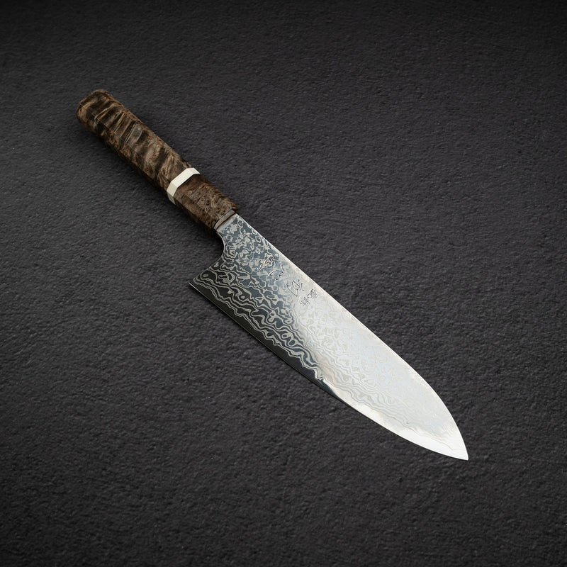 Hatsukokoro Ginga ATS34 Damascus Santoku 180mm
