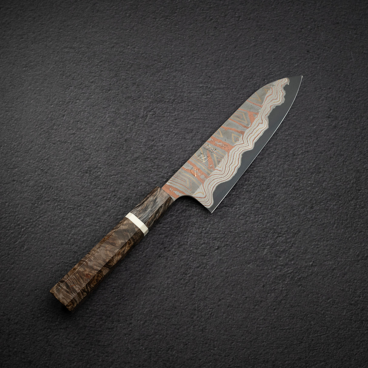 初心 x Nigara Irodori Blue 2 彩虹大馬士革 三德 180mm