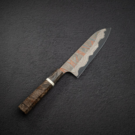 初心 x Nigara Irodori Blue 2 彩虹大馬士革 三德 180mm