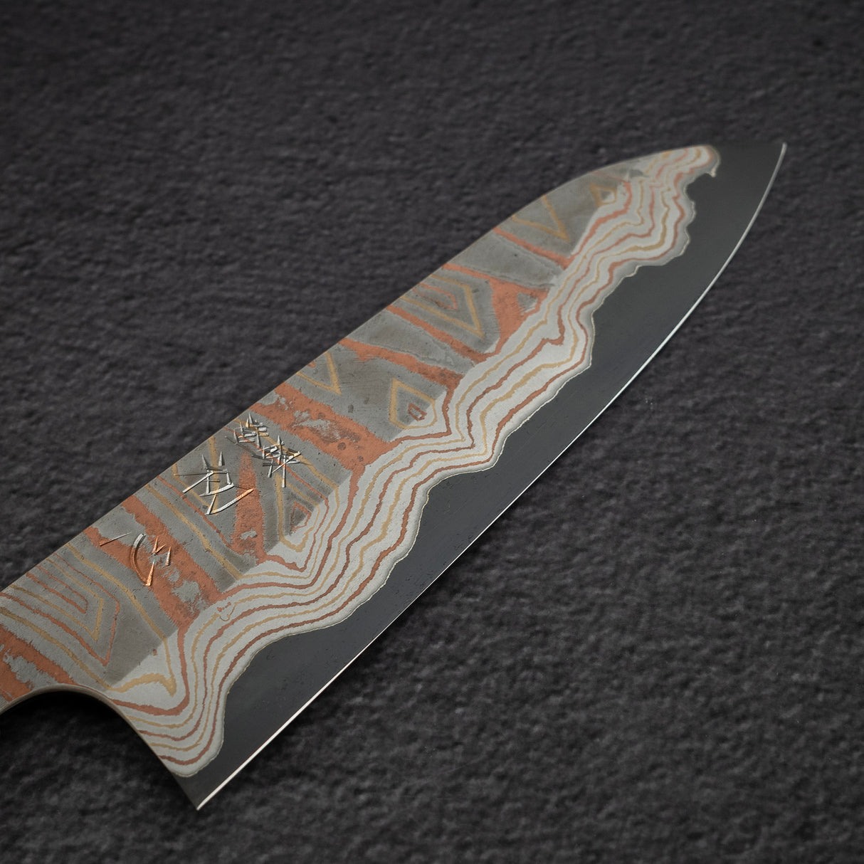 初心 x Nigara Irodori Blue 2 彩虹大馬士革 三德 180mm