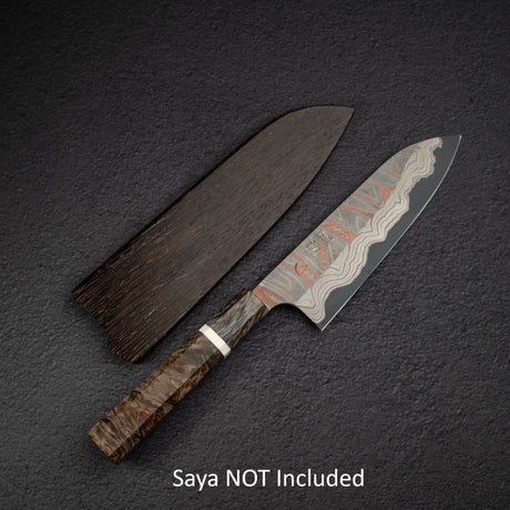 初心 x Nigara Irodori Blue 2 彩虹大馬士革 三德 180mm