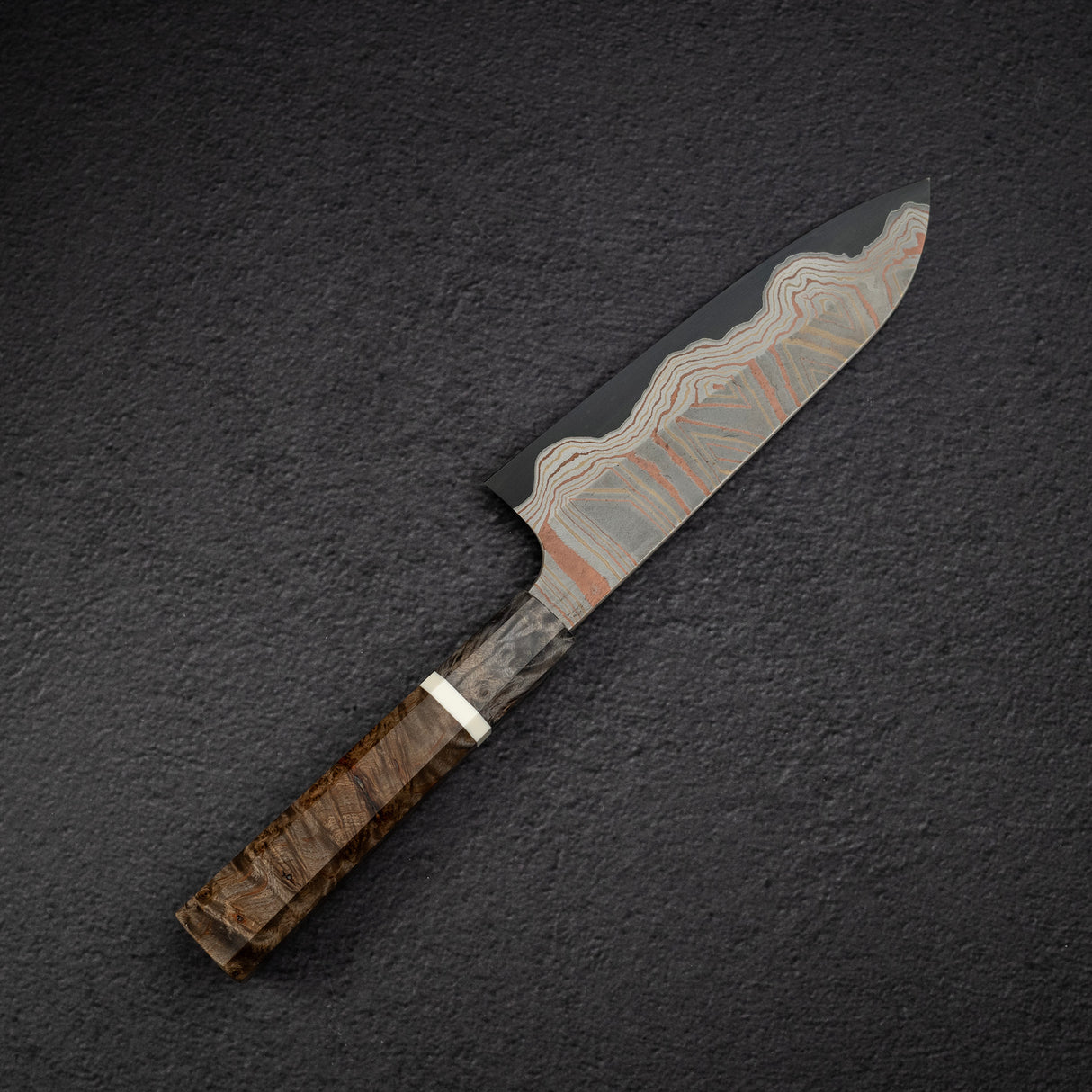 初心 x Nigara Irodori Blue 2 彩虹大馬士革 三德 180mm