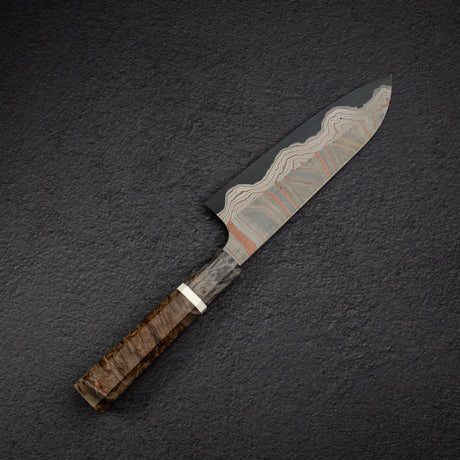 初心 x Nigara Irodori Blue 2 彩虹大馬士革 三德 180mm