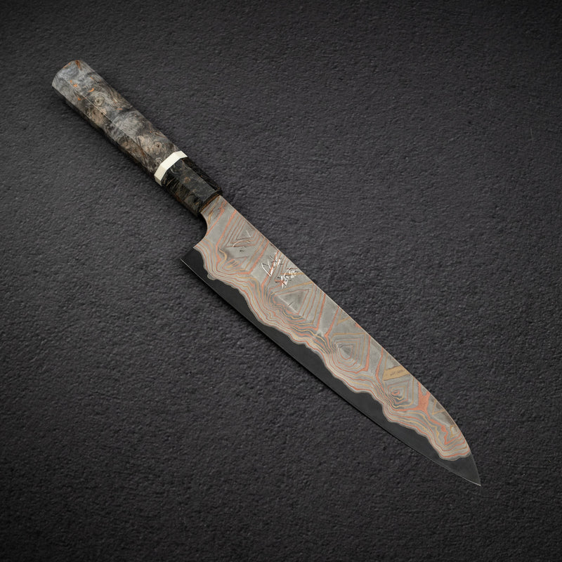 Nigara Irodori Blue 2 Rainbow Damascus Gyuto 240mm by Hatsukokoro