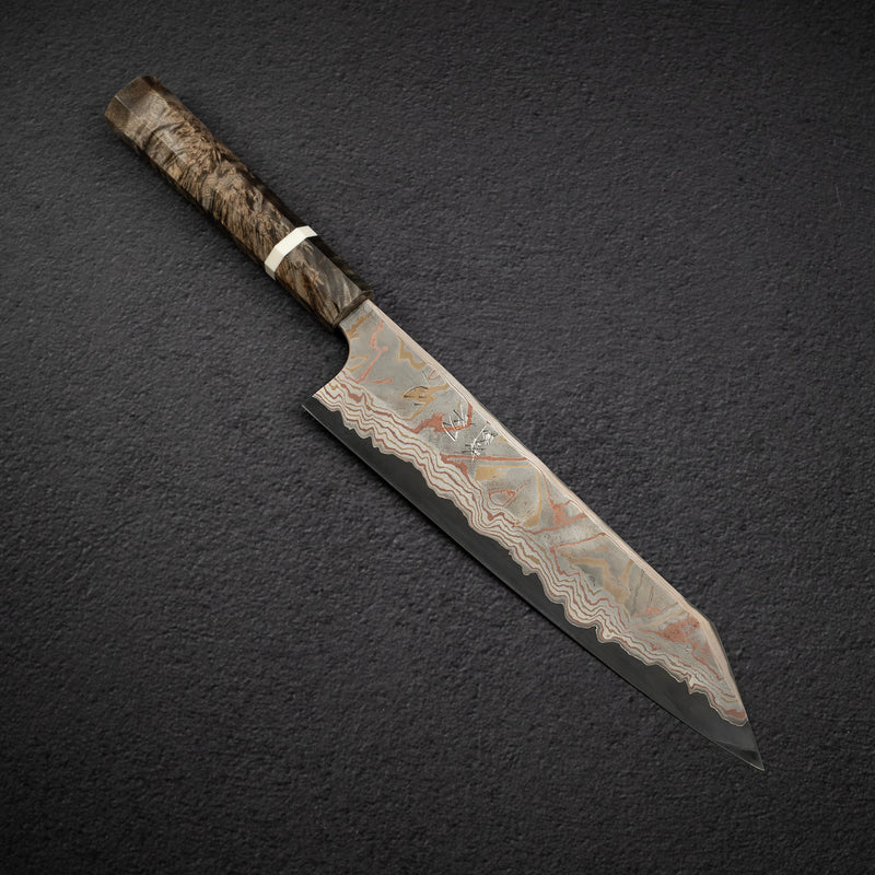 Hatsukokoro x Nigara Irodori Blue 2 Rainbow Damascus K-tip Gyuto 240mm