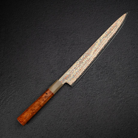 Hatsukokoro Hinotori V-Toku 2 Sujihiki 270mm Rainbow Damascus Finish