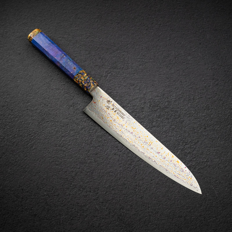 初心孔雀 V-Toku-2 牛刀 210mm 彩虹大馬士革紋 紫色