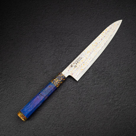 Hatsukokoro Kujaku V-Toku-2 Gyuto 210mm Rainbow Damascus Finish Purple