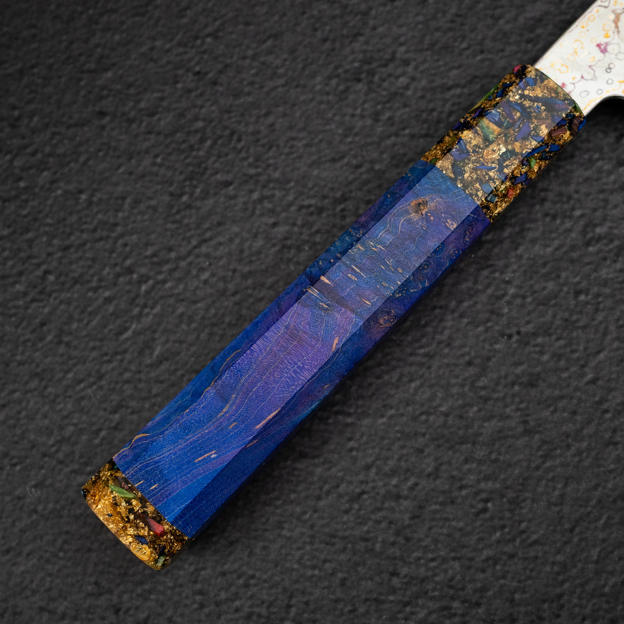 Hatsukokoro Kujaku V-Toku-2 Gyuto 210mm Rainbow Damascus Finish Purple