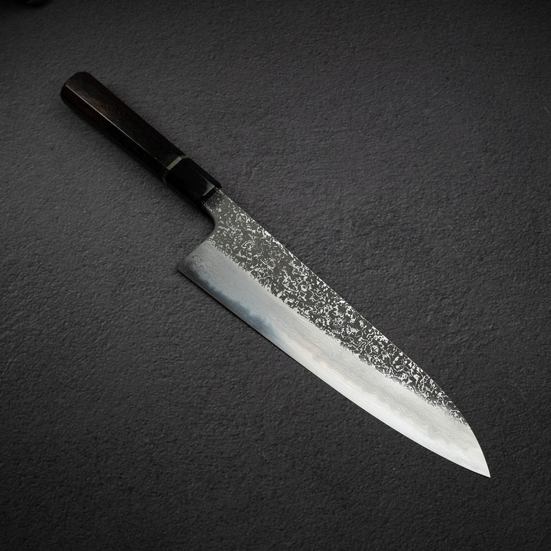 增田義英 青一 黑染大馬士革牛刀 240mm