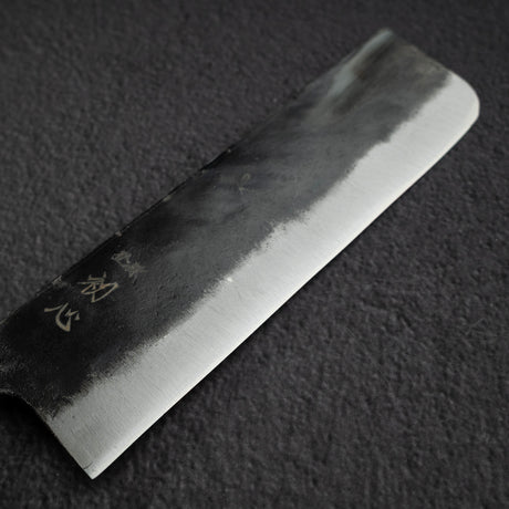 Hatsukokoro Kurogane Blue 2 Kurouchi Nakiri 165mm Black Chacate