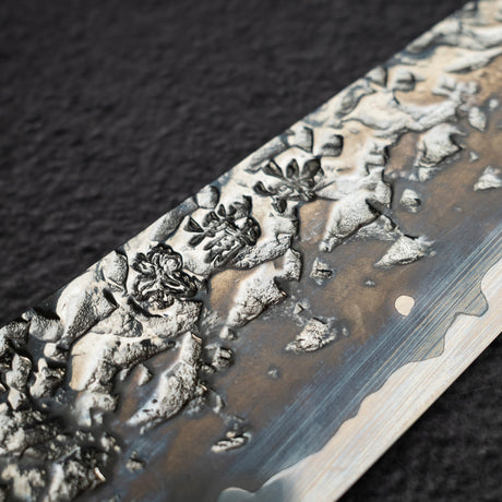 Kisuke x Xinguo ATS34 K tip Gyuto Tsuchime Mirror Kasumi 210mm w Knife Guard