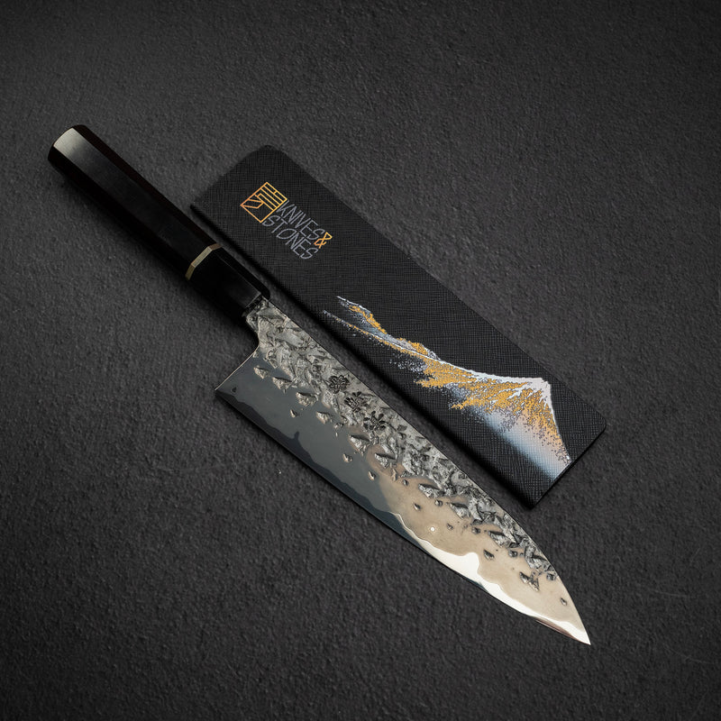 Kisuke x Xinguo ATS34 Gyuto Tsuchime Mirror Kasumi 210mm w Knife Guard