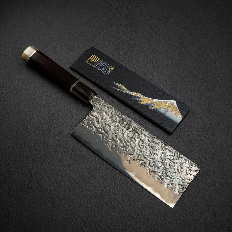 Kisuke x Xinguo ATS34 Chuka Tsuchime Mirror Kasumi Finish 180mm w Knife Guard