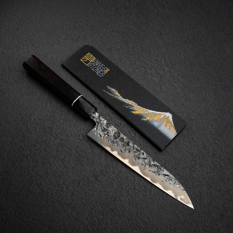 Kisuke x Xinguo ATS34 Petty Tsuchime Mirror Kasumi Finish 180mm w Knife Guard
