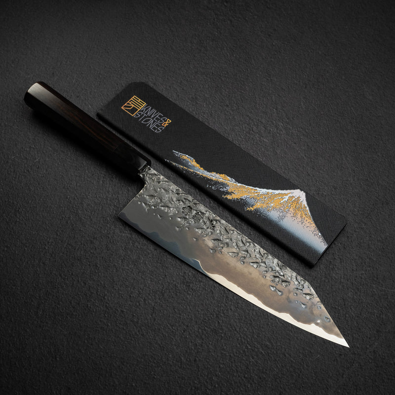 Kisuke x Xinguo ATS34 K tip Gyuto Tsuchime Mirror Kasumi 240mm w Knife Guard