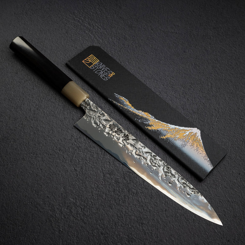 Kisuke x Xinguo ATS34 Sujihiki Tsuchime Mirror Kasumi 240mm w Knife Guard