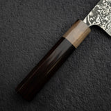 佐治武士 SG2 黑大馬士革三德刀 180mm 鐵木柄 + 非洲紫檀木鞘