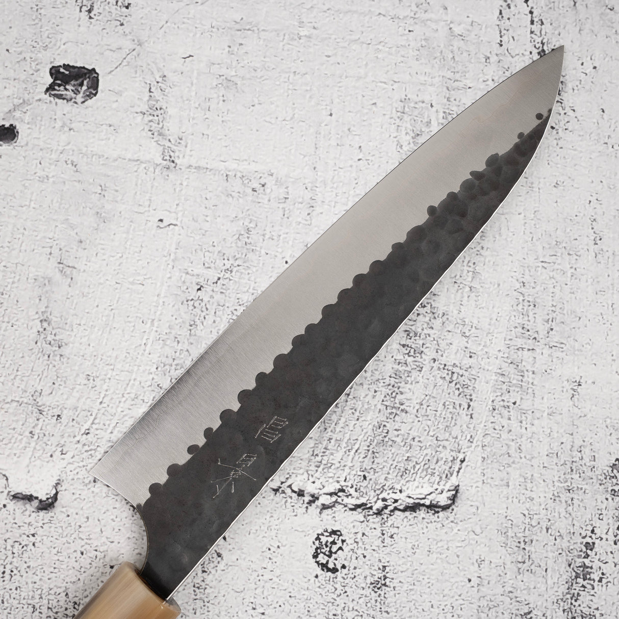 Masakage Koishi AS Gyuto 210mm Aogami Super Kurouchi Tsuchime K&S Hearted-shaped Ironwood Handle