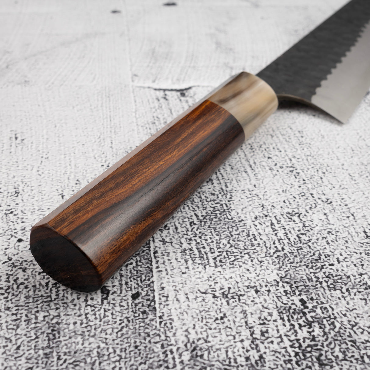 Masakage Koishi AS Gyuto 210mm Aogami Super Kurouchi Tsuchime K&S Hearted-shaped Ironwood Handle