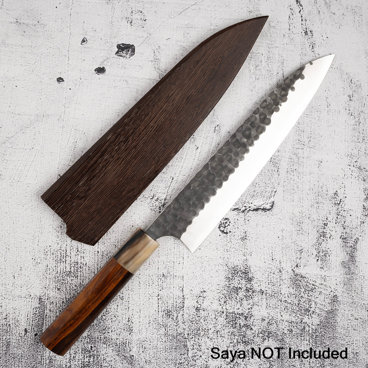 Masakage Koishi AS Gyuto 210mm Aogami Super Kurouchi Tsuchime K&S Hearted-shaped Ironwood Handle