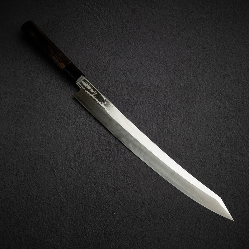 Hatsukokoro x Shimizu Ginsan Damascus K-tip Oozori Yanagiba 330mm