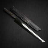 特殊木材: 池田美和 白鋼一號 水本燒 先丸 蛸引 330mm 富士山 刃紋