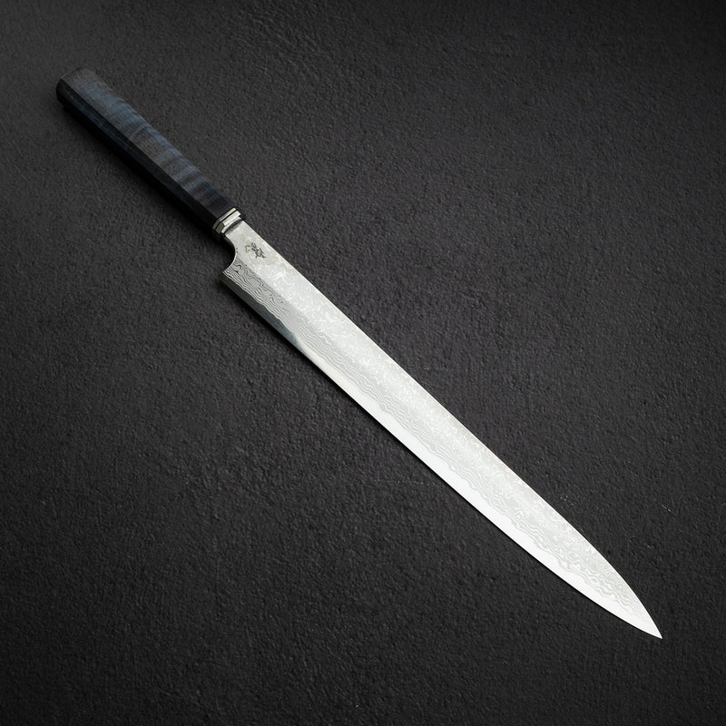 Hatsukokoro x Yoshihiro Yauji Blue 2 Damascus Yanagiba 330mm Old Stock