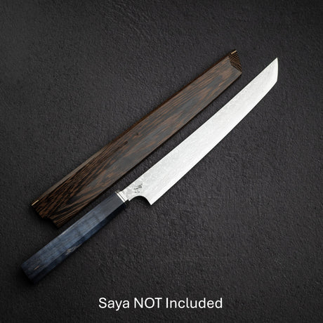 Hatsukokoro x Yoshihiro Yauji Blue 2 Damascus Sakimaru Yanagiba 270mm Old Stock