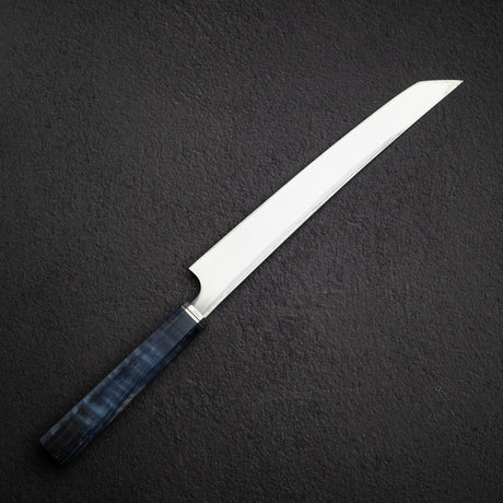 Hatsukokoro x Yoshihiro Yauji Blue 2 Damascus Sakimaru Yanagiba 270mm Old Stock