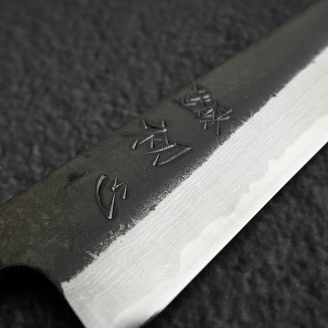 初心 蜃氣樓 小刀 / 蔬果刀 150mm 超級青鋼 / 青紙超級鋼 黑打 大馬士革