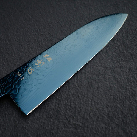 Hatsukokoro Ryuhyo SG2 Damascus Blue Santoku 180mm with Urushi handle