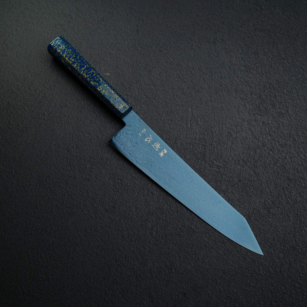 Hatsukokoro Ryuhyo SG2 Damascus Blue K-tip Gyuto 210mm with Urushi handle