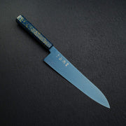 初心流冰SG2大馬士革藍色Gyuto 210mm漆器手柄，配有漆器手柄