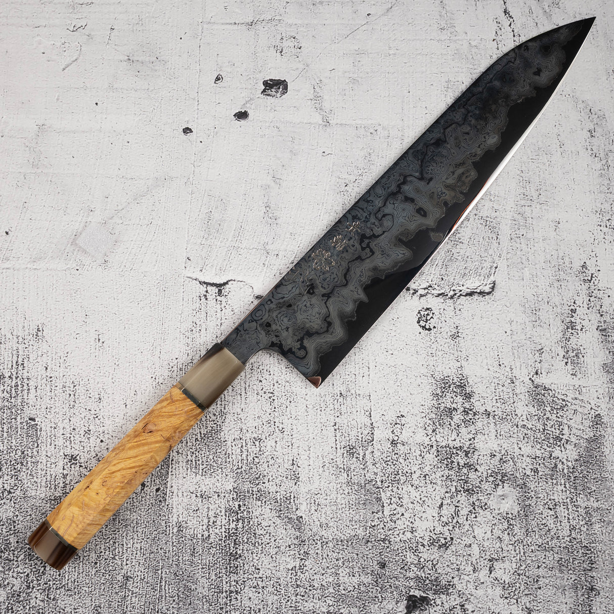 Kisuke x Xinguo Byakku Enn Gyuto 300mm Blue 1 Damascus