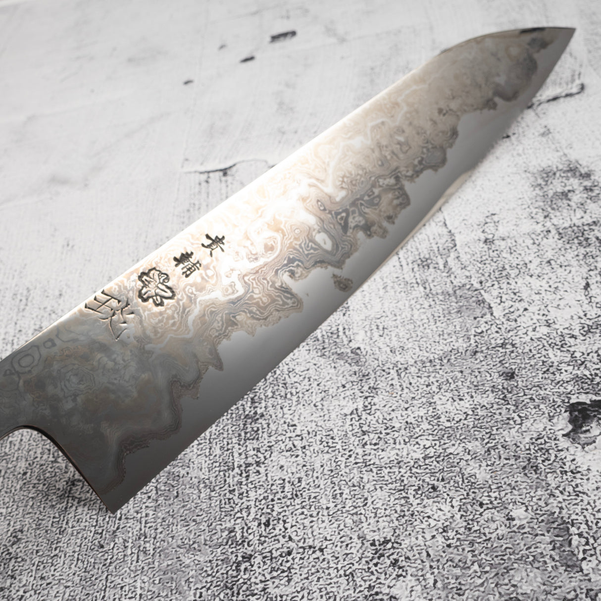 Kisuke x Xinguo Byakku Enn Gyuto 300mm Blue 1 Damascus