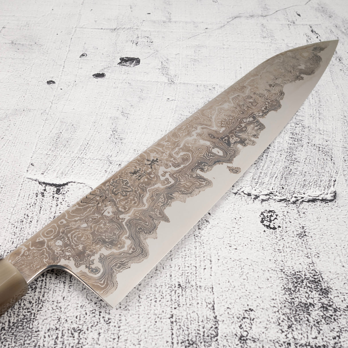 Kisuke x Xinguo Byakku Enn Gyuto 300mm Blue 1 Damascus