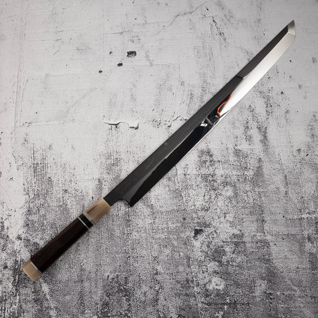 Exotic: Genkai Masakuni (玄海正國) Mizu-Honyaki Maguro Kiri 450mm Mt. Fuji Hamon