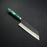 Nigara SG2 Tsuchime K-tip Nakiri 165mm Kurouchi Turquoise Handle