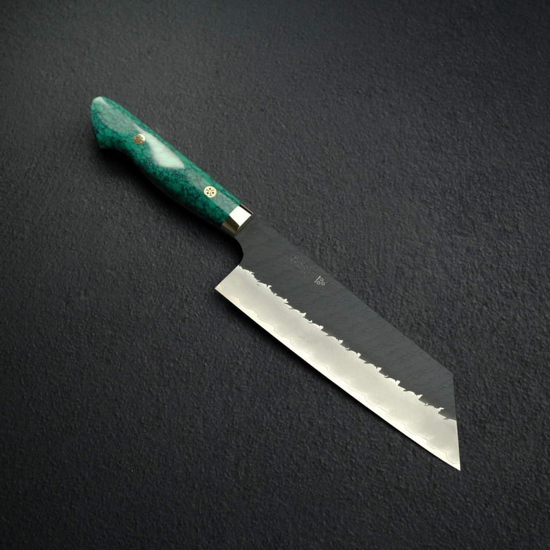 Nigara SG2 Tsuchime K-tip Nakiri 165mm Kurouchi Turquoise Handle