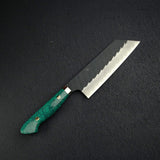 Nigara SG2 Tsuchime K-tip Nakiri 165mm Kurouchi Turquoise Handle