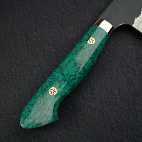 Nigara SG2 Tsuchime K-tip Nakiri 165mm Kurouchi Turquoise Handle