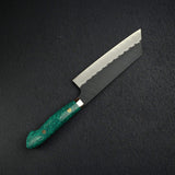 Nigara SG2 Tsuchime K-tip Nakiri 165mm Kurouchi Turquoise Handle