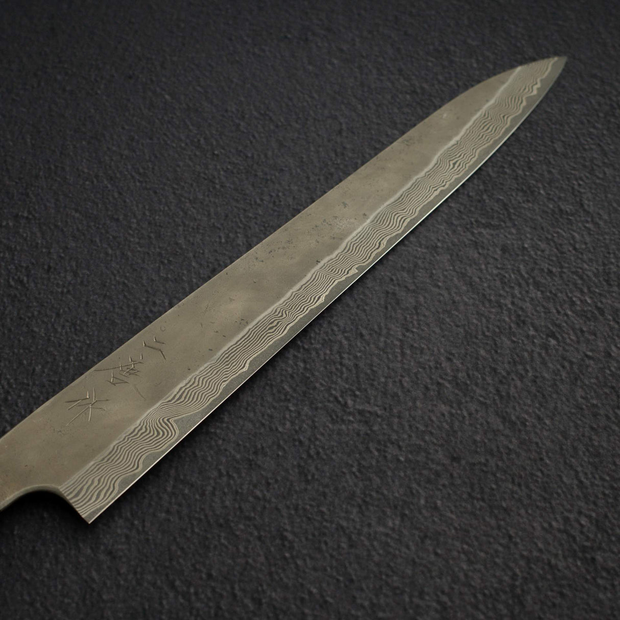 Nigara 銀三鋼 黑染大馬士革 筋引 300mm 三層隔片花梨瘤柄 附刀鞘