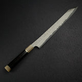 Nigara Anmon Kurozome Blue 2 Damascus Kiritsuke Yanagiba 330mm