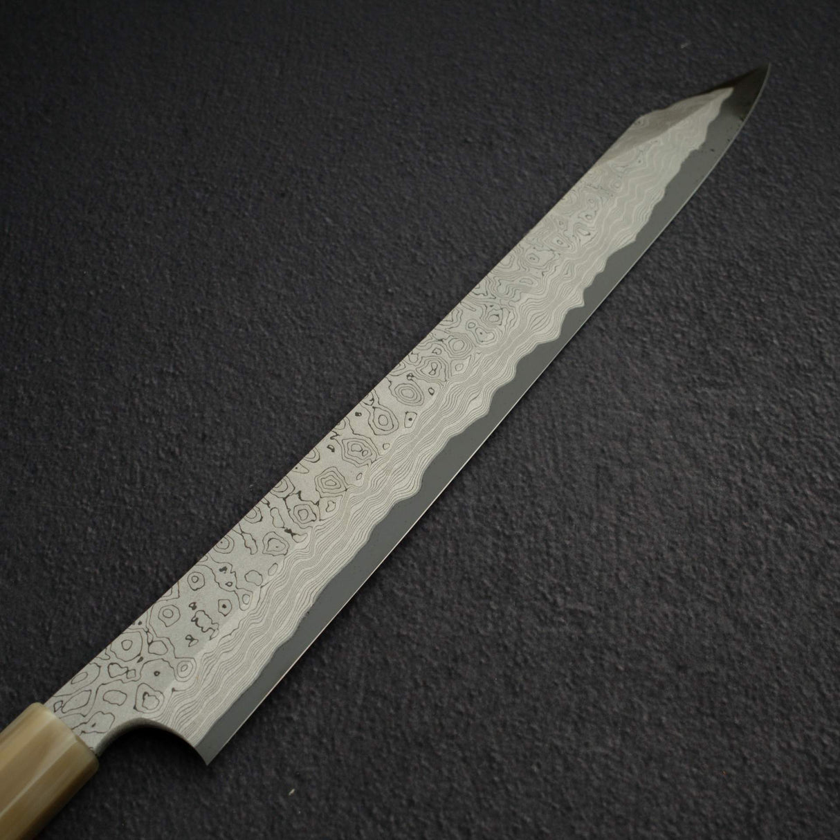 Nigara Anmon Kurozome Blue 2 Damascus Kiritsuke Yanagiba 330mm