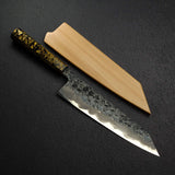 Kisuke x Xinguo Blue 1 Tsuchime K-tip Gyuto 210mm w/ Saya & Urushi Handle