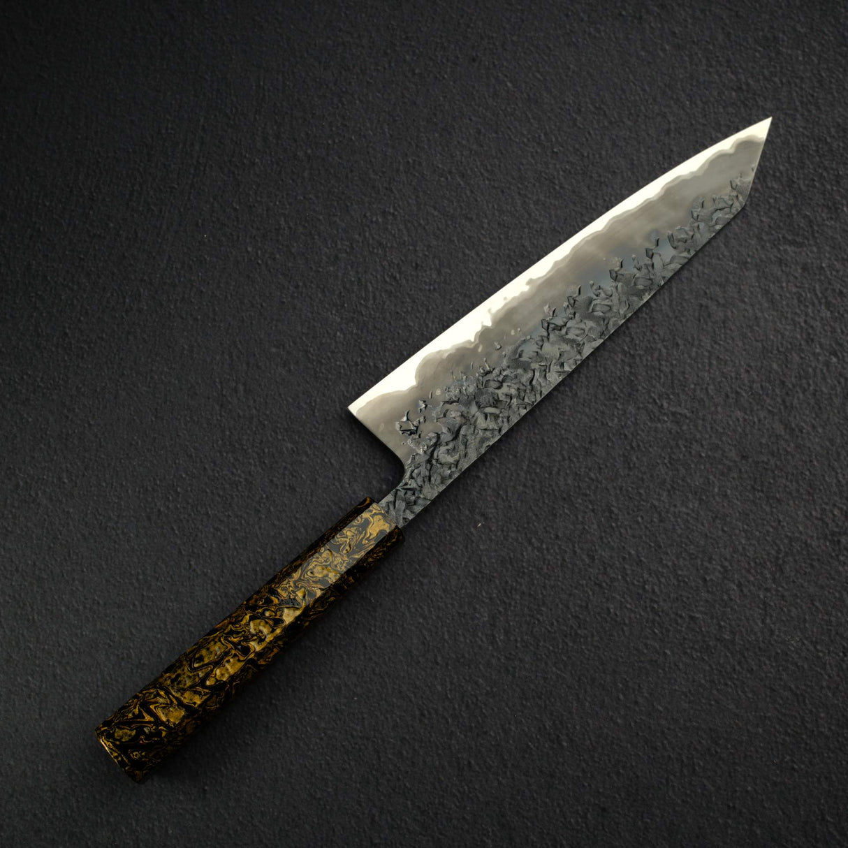 Kisuke x Xinguo Blue 1 Tsuchime K-tip Gyuto 210mm w/ Saya & Urushi Handle